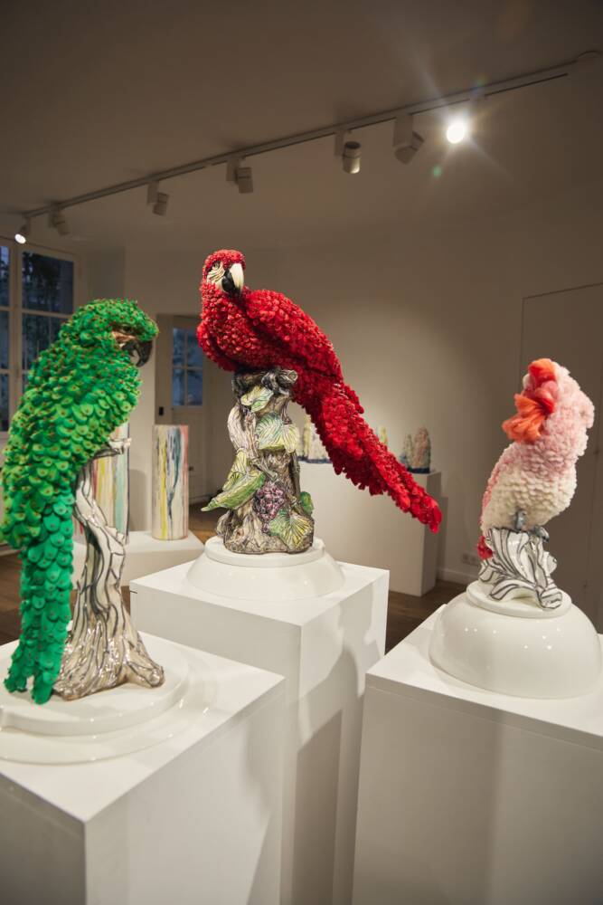 Les 'Embroided Birds' de Maurizio Galante et Tal Lancman, qui seront présentés au Musée des Beaux-arts de Calais.