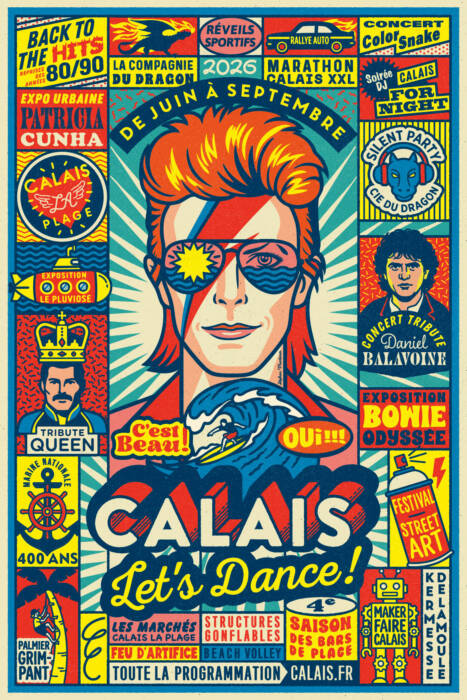 Affiche 2026 de la programmation Calais LA Plage 'Let's Dance'
